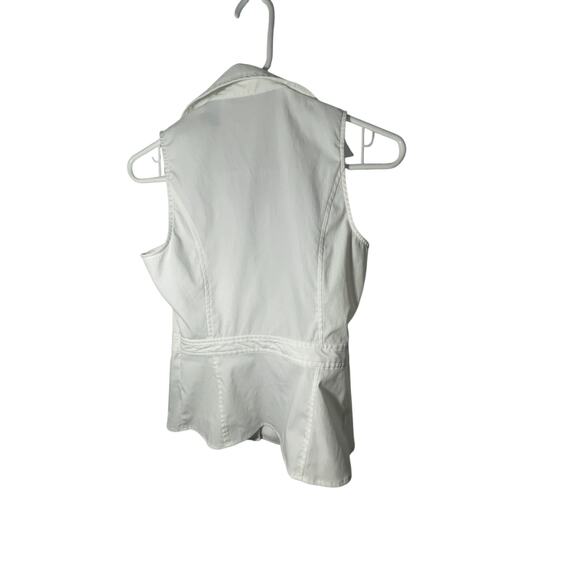 Express Stretch Old Money Diana Sleeveless White Blouse Quiet Luxury Modest - Picture 4 of 4